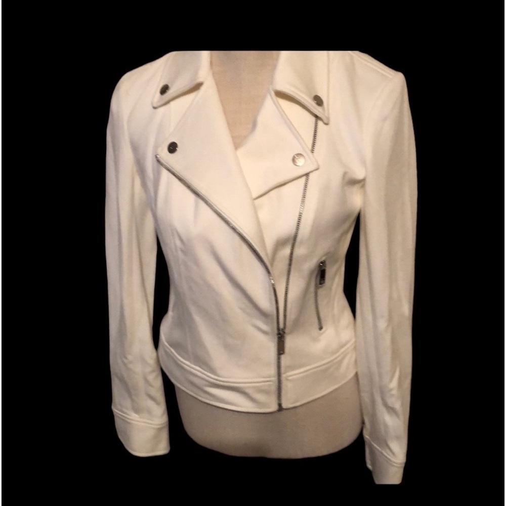 Dkny jacket, white, zipper front xs - Picture 3 of 10